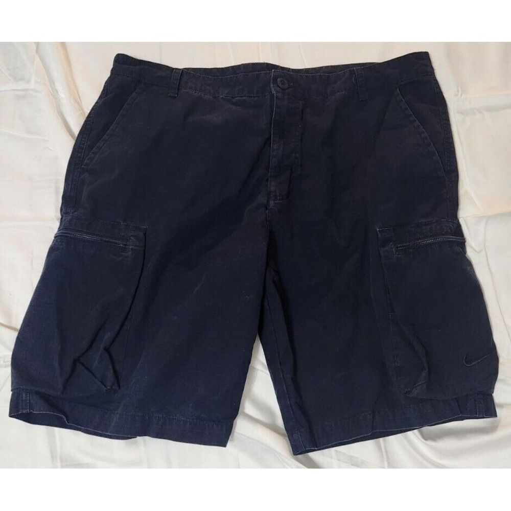 Nike Cargo Shorts Mens 38 Navy Multi Pockets Cotton Canvas